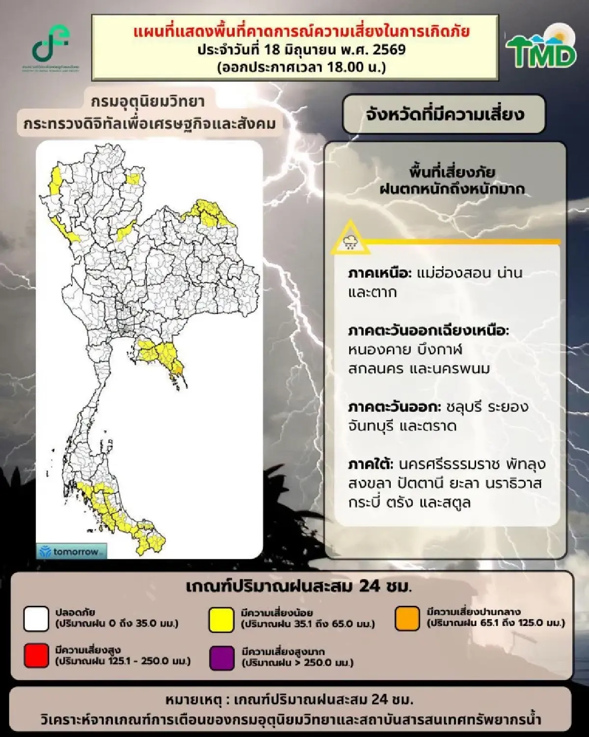 เจอมรสุม เตือน 4 ภาคฝนตกหนัก เช็กด่วน รายชื่อจังหวัดเสี่ยงน้ำท่วม น้ำป่า