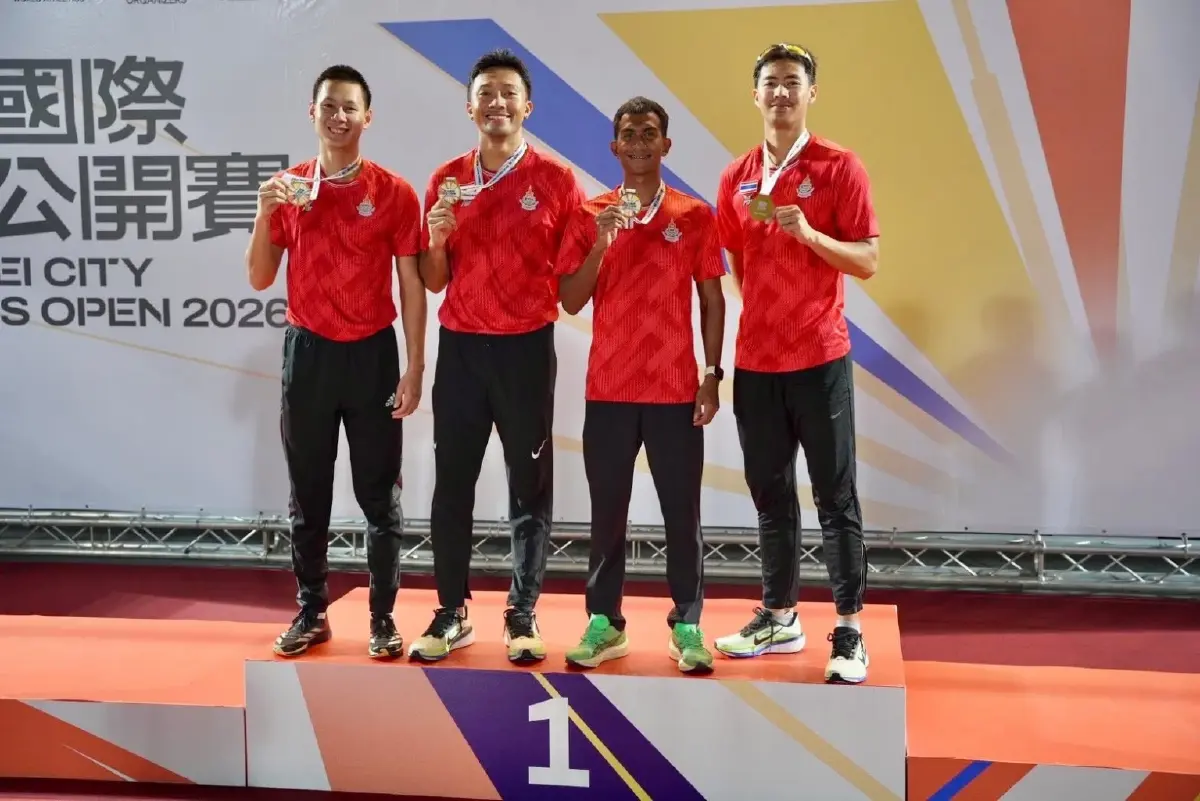 ทีมชาติไทย วิ่ง 4x100 ม. คว้าเหรียญทอง บิว ภูริพล นำทัพทุบเจ้าภาพยับ