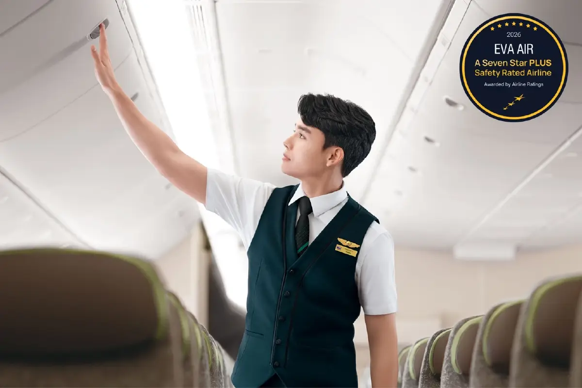 EVA Air คว้ารางวัล Seven Star PLUS Safety Rating ตอกย้ำด้านความปลอดภัยในการบิน