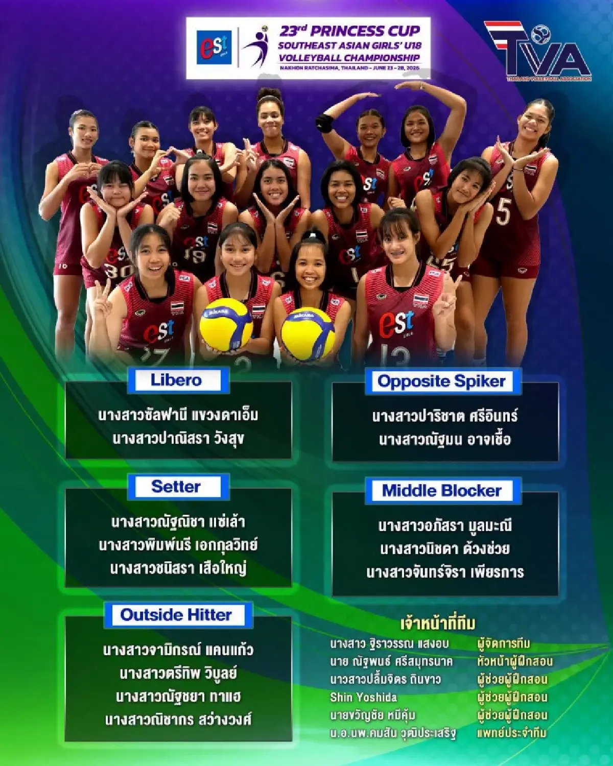 ถ่ายทอดสดวอลเลย์บอลหญิง 'ไทย พบ ออสเตรเลีย' ดูฟรี ปริ๊นเซส คัพ 2026