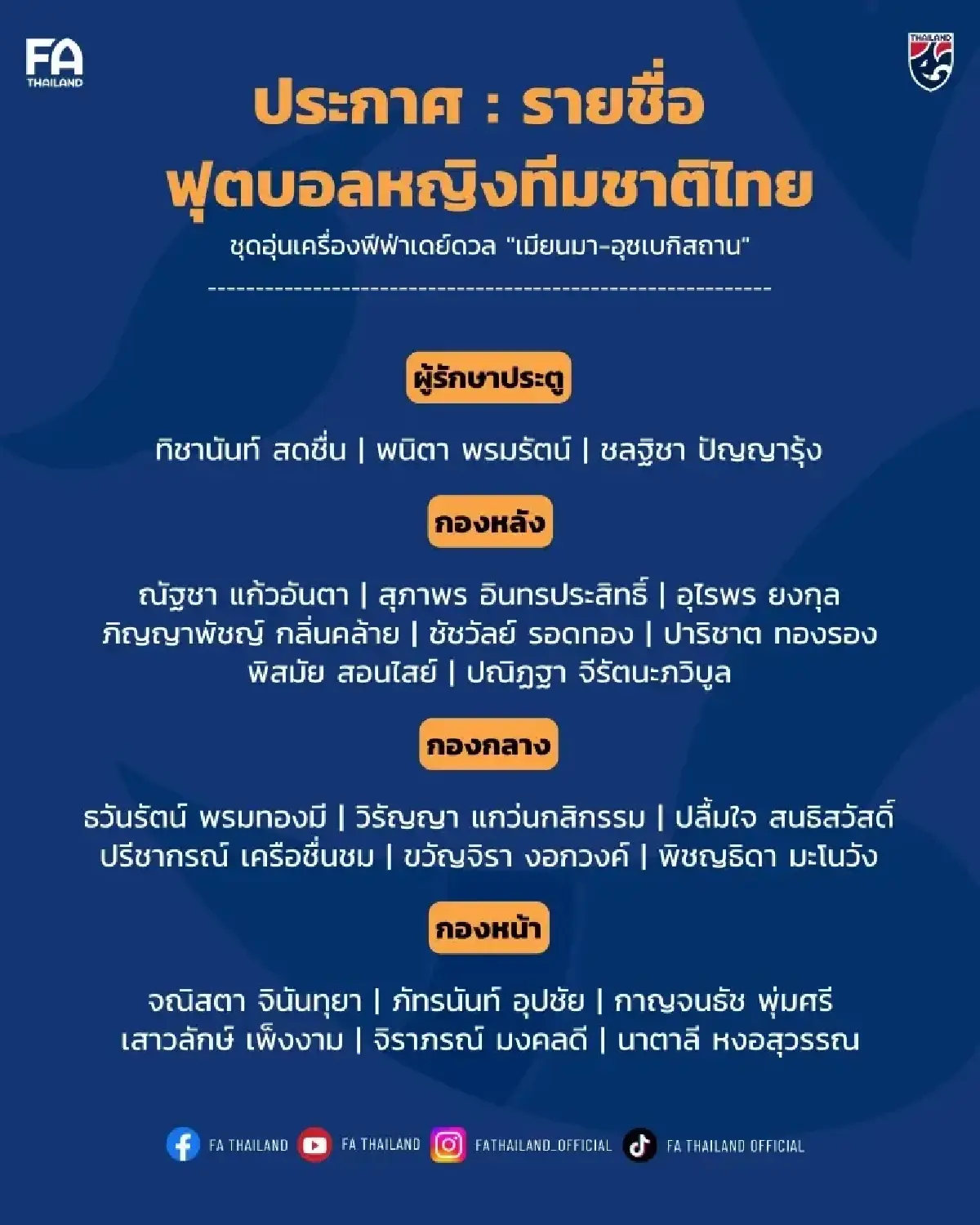 ดูบอลสด ถ่ายทอดสดฟุตบอลหญิง ทีมไทย พบ อุซเบกิสถาน เกมอุ่นเครื่อง