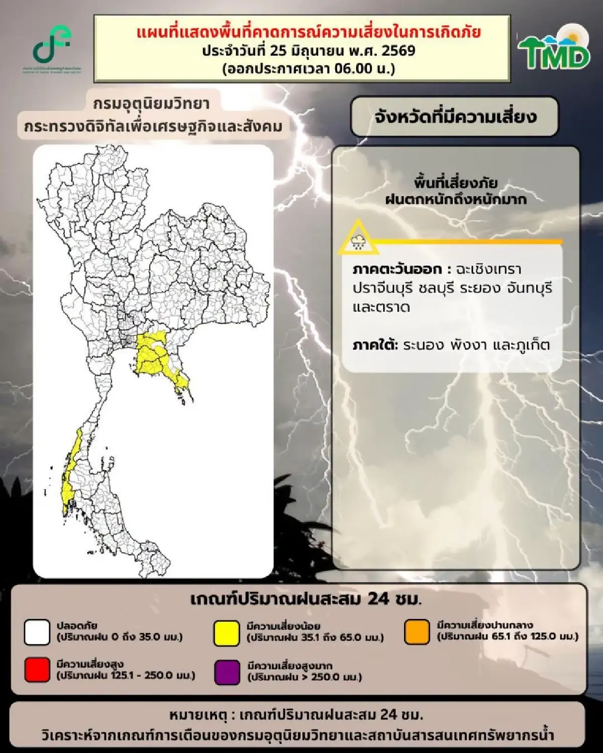 เลิกงานเตรียมเปียก อากาศวันนี้ กทม. ฝนฟ้าคะนอง ตกหนักบ่ายถึงค่ำ