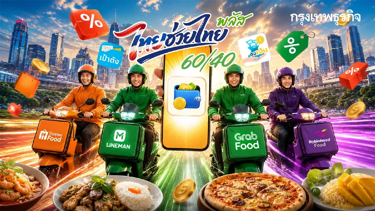 มาแล้ว โปรลด ไทยช่วยไทยพลัส 60/40 สั่ง Food Delivery เจ้าไหนคุ้มสุด