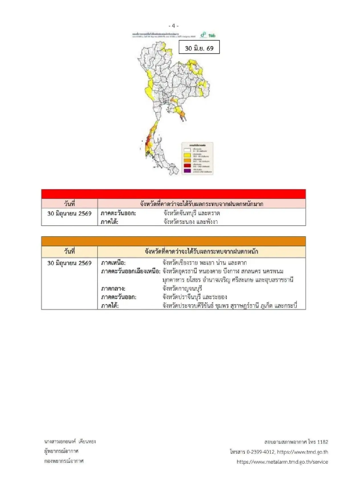 ประกาศกรมอุตุ ล่าสุด ร่องมรสุมพาดผ่าน ฝนตกหนัก ตลอดช่วง 6 วันนี้