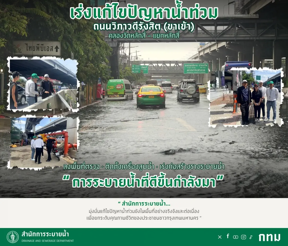 ชาวหลักสี่เฮ สั่งลุยรื้อระบบระบายน้ำวิภาวดี รับมือ ฝนตกหนัก กทม.