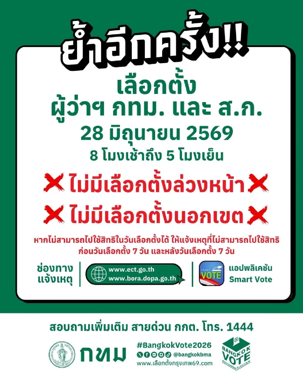 28 มิ.ย. นี้ เลือกตั้งผู้ว่าฯ กทม. - ส.ก. 69 คนกรุงเช็ก หน่วยเลือกตั้ง ขั้นตอนใช้สิทธิ
