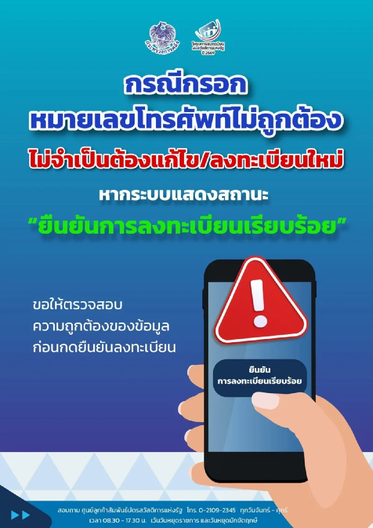 บัตรสวัสดิการแห่งรัฐ 2569 กรอกผิดไม่ต้องลงใหม่ เช็กหน้าจอ สถานะ