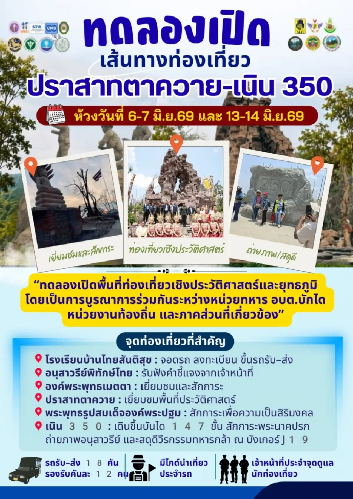 ทภ.2 ไม่สน 'กัมพูชา' เปิดท่องเที่ยว 'ปราสาทตาควาย–เนิน 350'