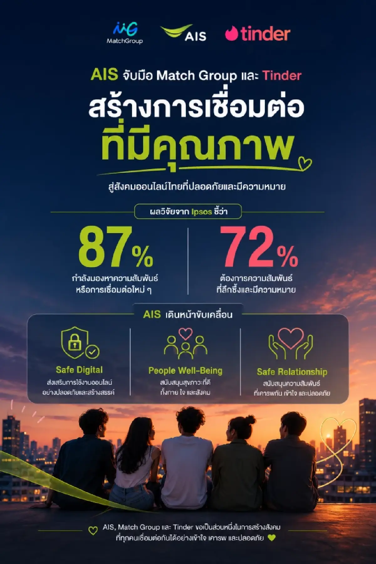 AIS จับมือ Match Group และ Tinder ปลุกพลัง 'Human Connection Campaign Thailand'