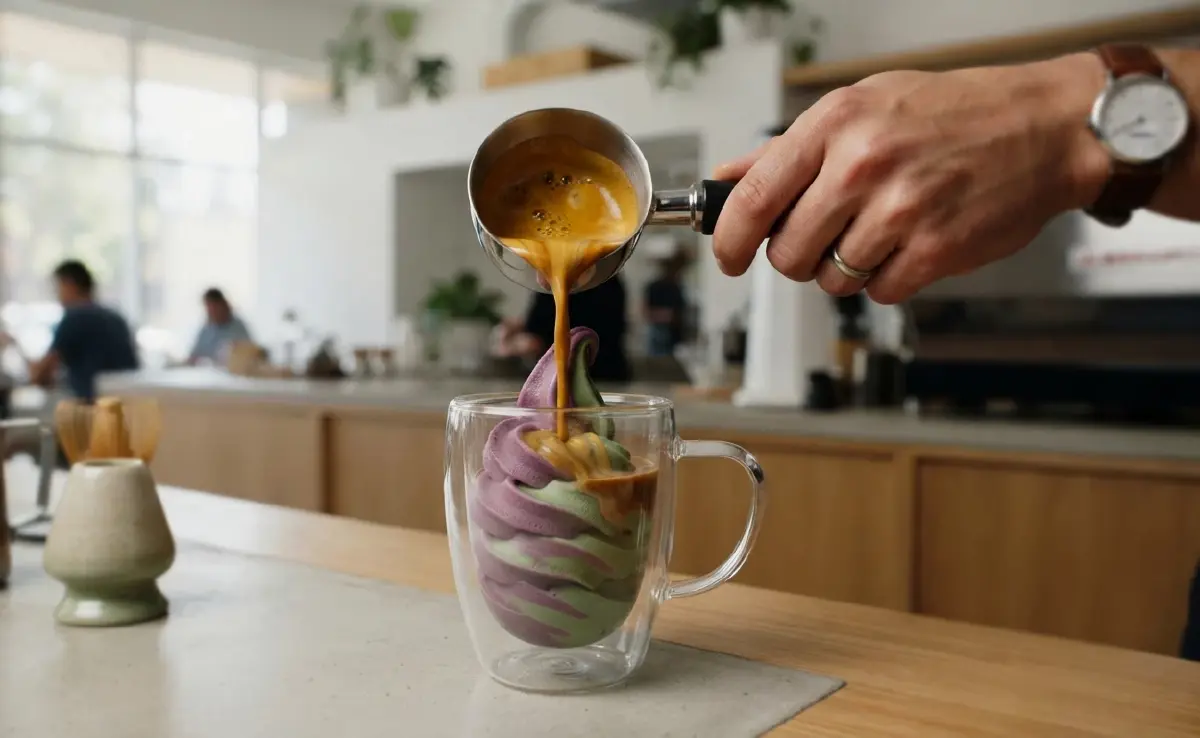 'มัทฉะ' และ 'อูเบะ' ในโลกกาแฟ  ตอนที่ 3. เขียว-ม่วงรวมร่างสุดพราว!