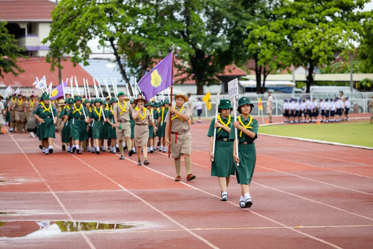 1 กรกฎาคม วันลูกเสือแห่งชาติ จัดพิธีทบทวนคำปฏิญาณสวนสนาม