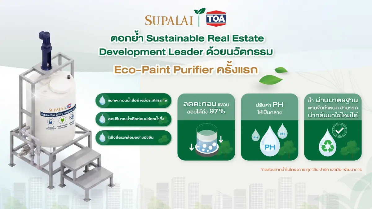 SUPALAI X TOA เปิดตัวนวัตกรรมถังบำบัดน้ำล้างสีรายแรกในไทย