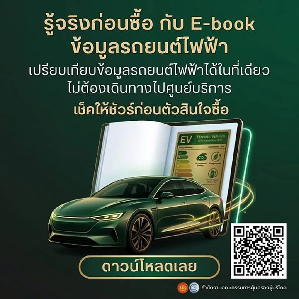 สคบ. เปิดตัว E-book รถยนต์ ครอบคลุม EV - มือสอง ปิดช่องโหว่ ชำรุด-ลอยแพ-ราคาดิ่ง