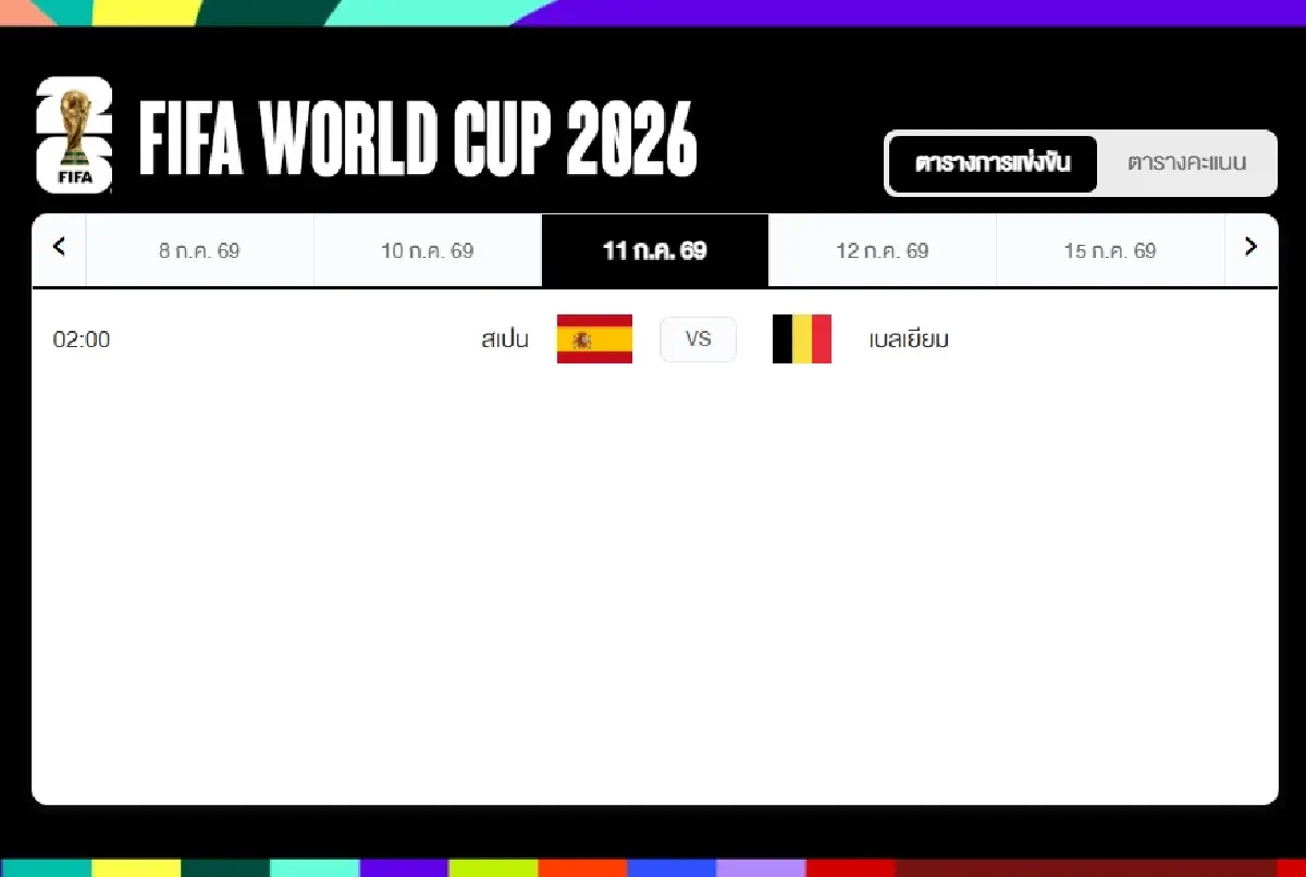 ผลบอลสด 'สเปน 2-1 เบลเยี่ยม' ดูบอลสด ฟุตบอลโลก 2026 ติดตามลิงค์ดูสด