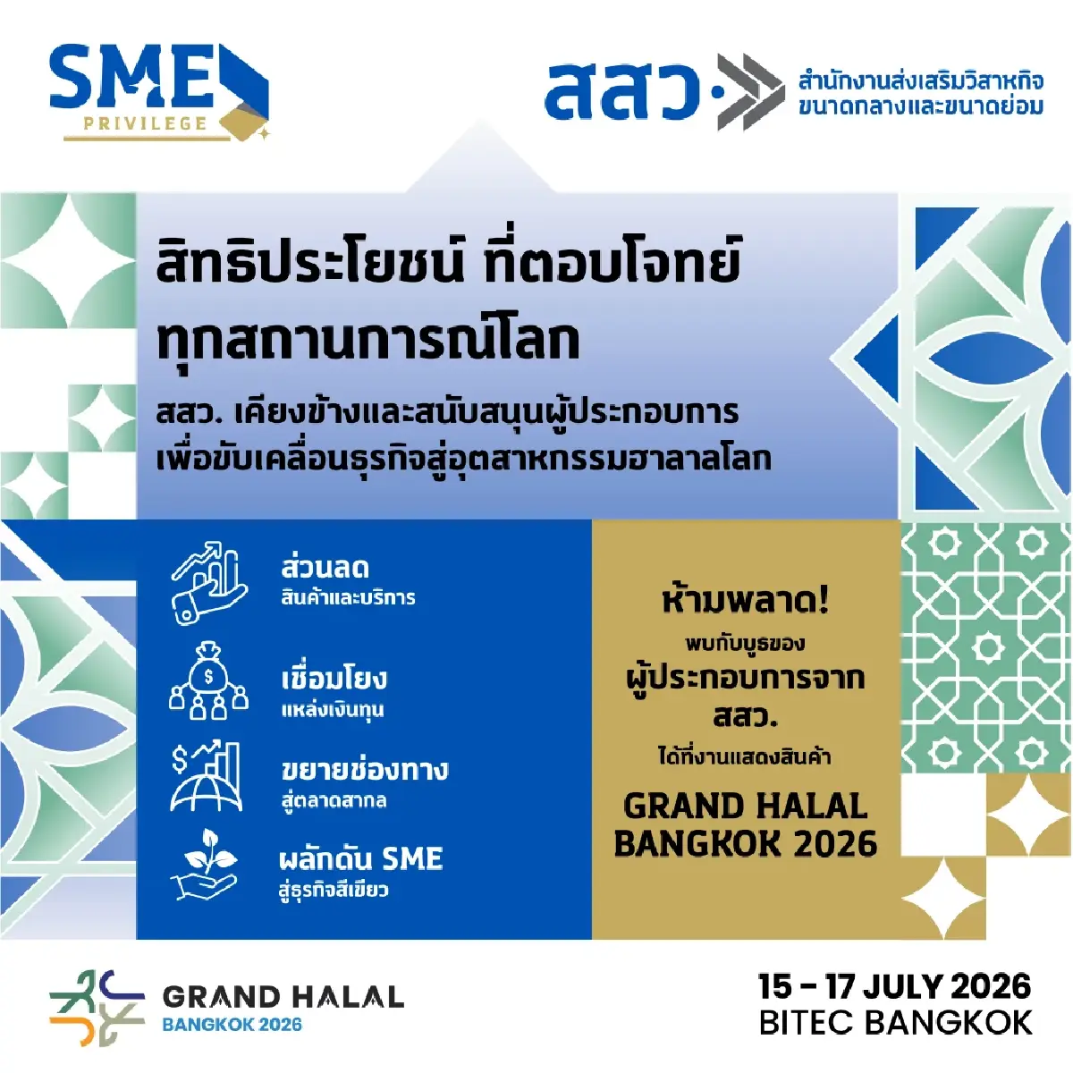 Grand Halal Bangkok 2026 เชื่อมผู้ค้า 60 ประเทศสู่ฮับโลก