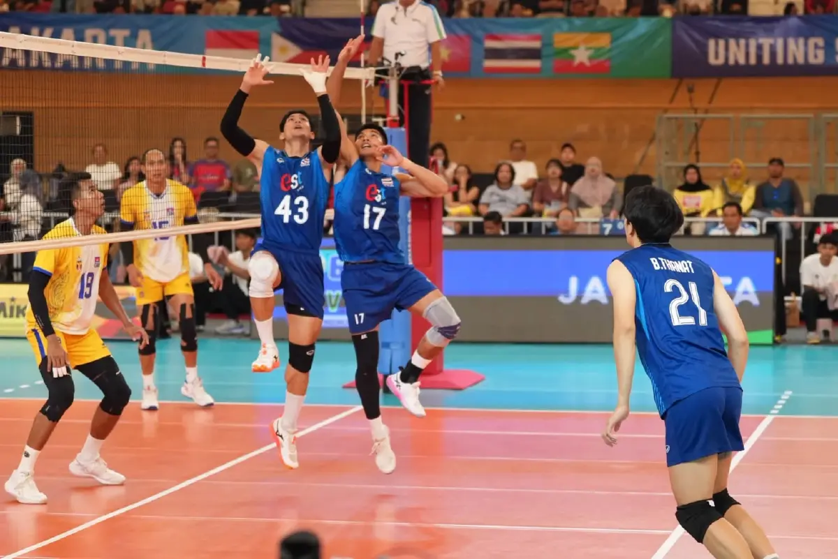 ผลวอลเลย์บอลชาย 'ไทย ชนะ กัมพูชา' 3 เซตรวด เข้ารอบชิง SEA V Cup 2026