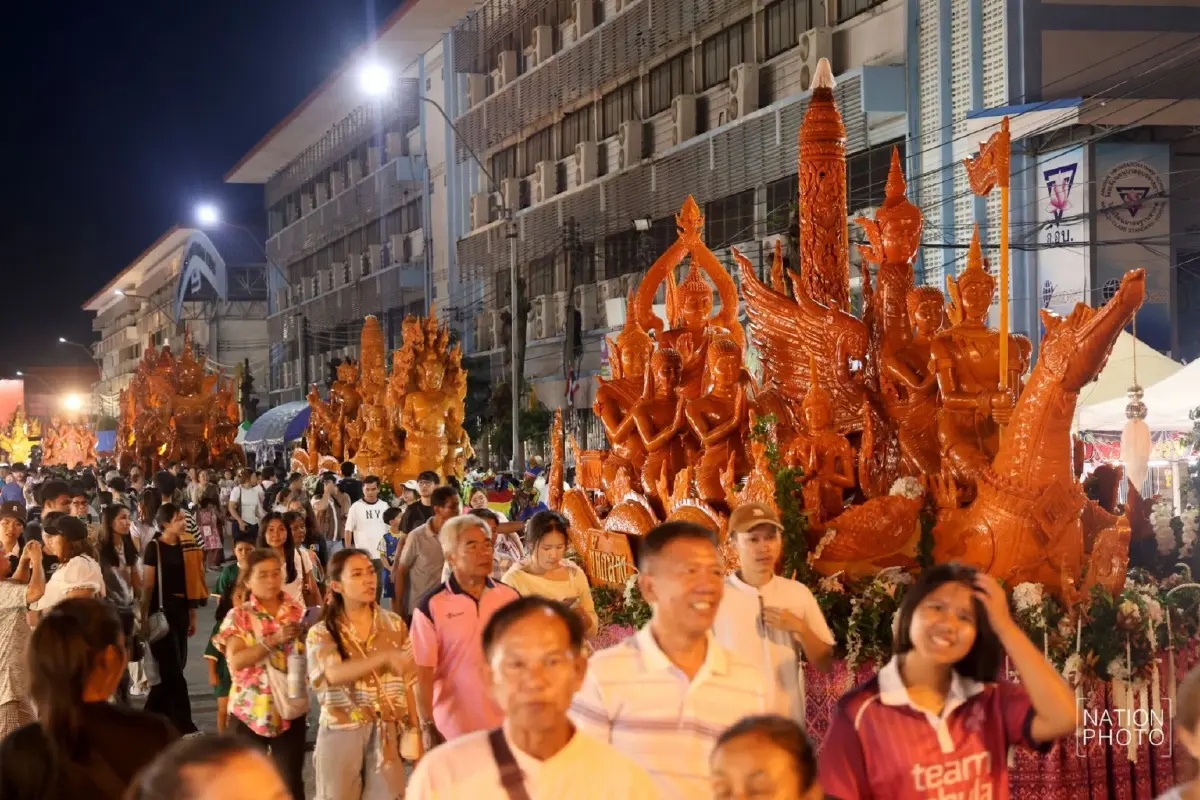ตระการตา รวมภาพ วันโฮมเทียน อุบลราชธานี 2569 มหาศรัทธาแกะสลักระดับโลก