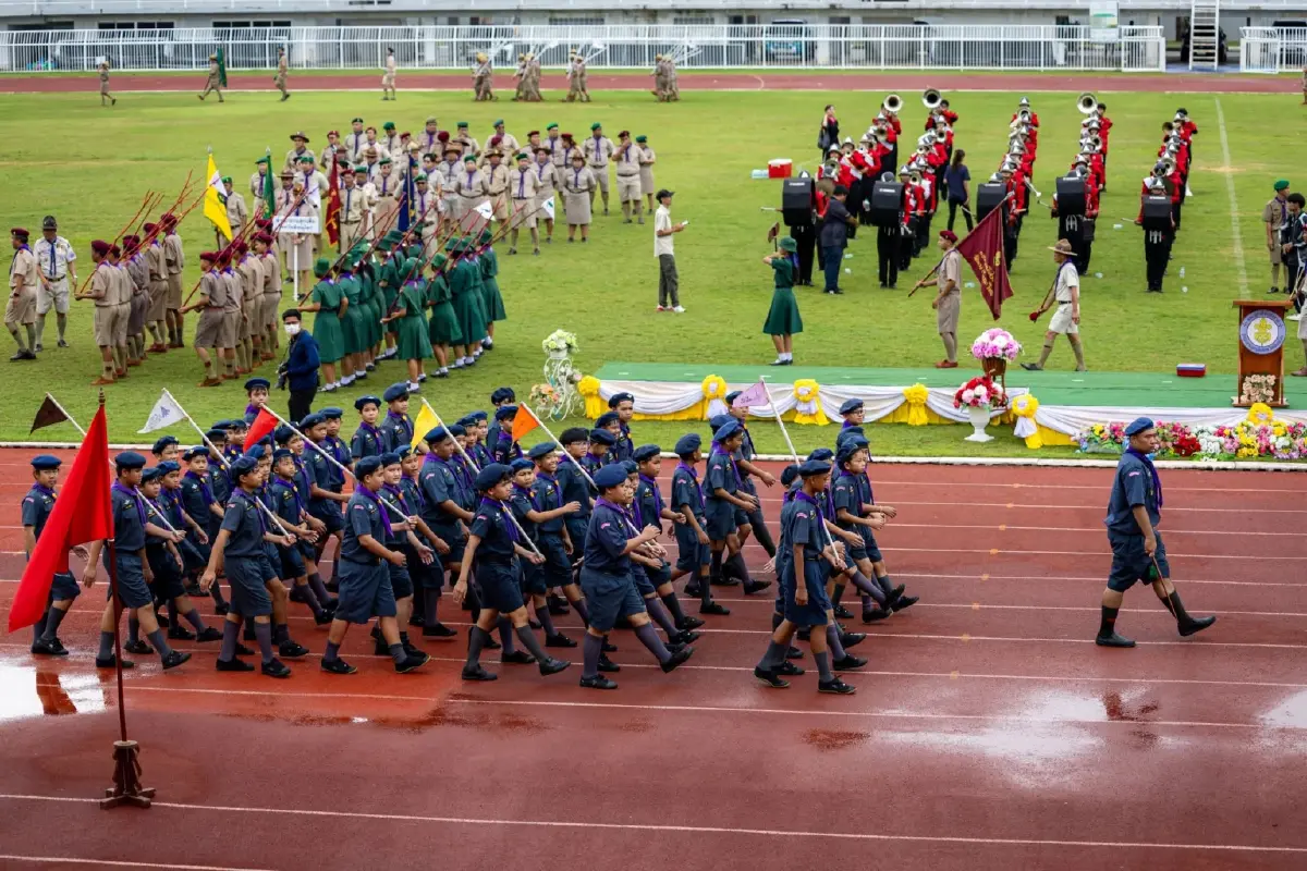 1 กรกฎาคม วันลูกเสือแห่งชาติ จัดพิธีทบทวนคำปฏิญาณสวนสนาม