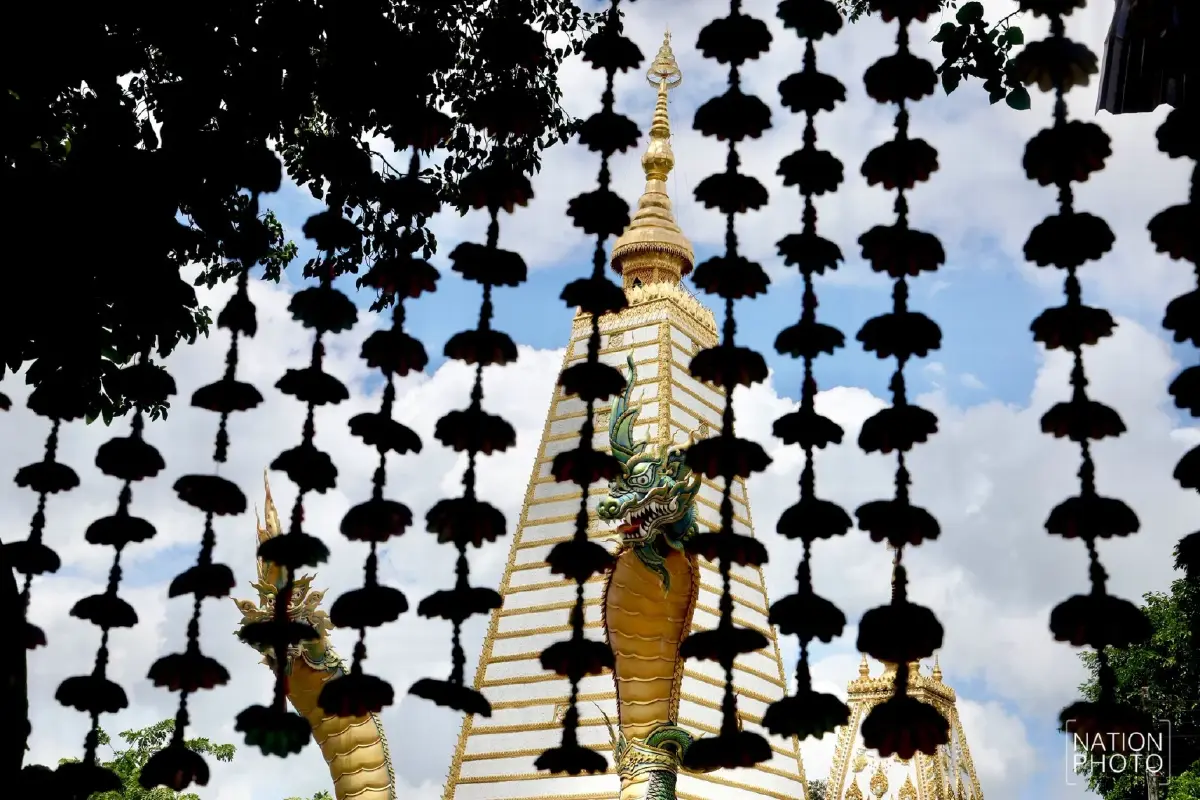 แน่นวัด! แห่ทำบุญเข้าพรรษา วัดพระธาตุหนองบัว จ.อุบลฯ ขอพรพญานาค เสริมมงคลชีวิต