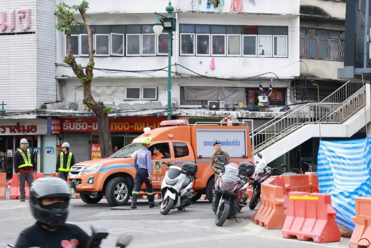 สั่งปิดวงเวียนใหญ่ทุกช่องทาง อุโมงค์รถไฟฟ้ารั่ว ทำถนนทรุด-ร้าว