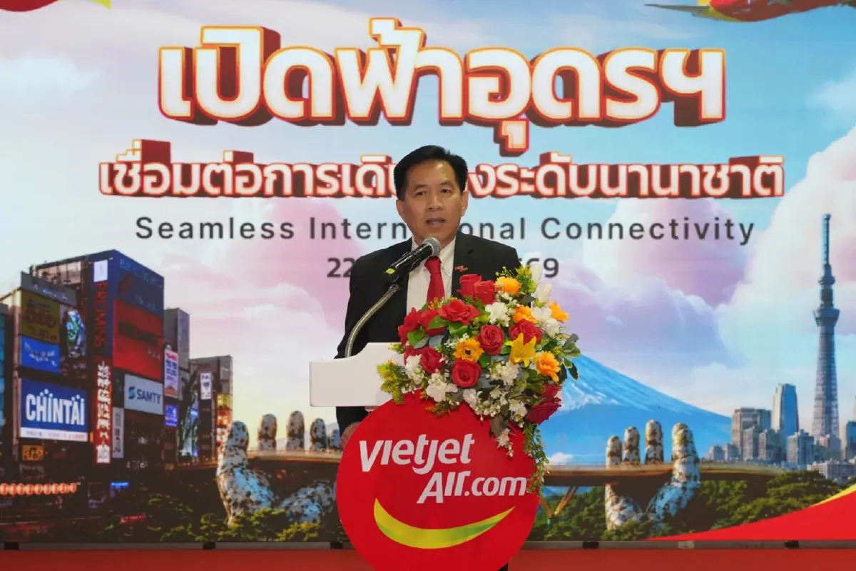 ‘เวียตเจ็ทไทยแลนด์’ ดันสนามบินอุดรธานี สู่ฮับการบินอีสาน อัดโปรตั๋วบินต่างประเทศลด 50%