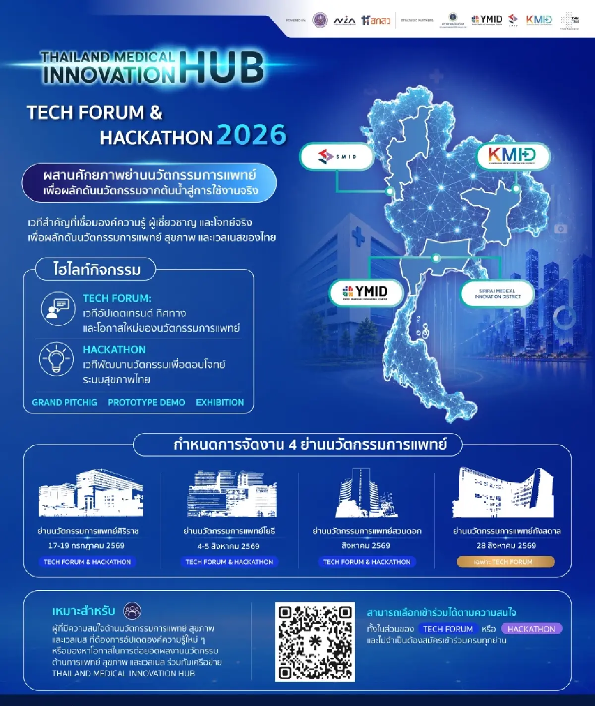 เปิดรับสมัคร MedTech Hackathon 2026 เชื่อม 4 ย่านนวัตกรรมสู่การแพทย์ไทย