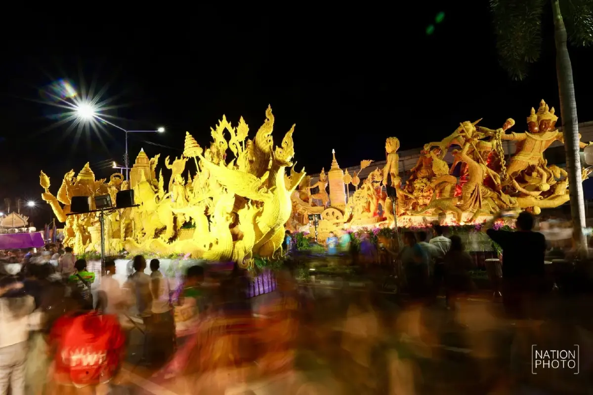 ตระการตา รวมภาพ วันโฮมเทียน อุบลราชธานี 2569 มหาศรัทธาแกะสลักระดับโลก