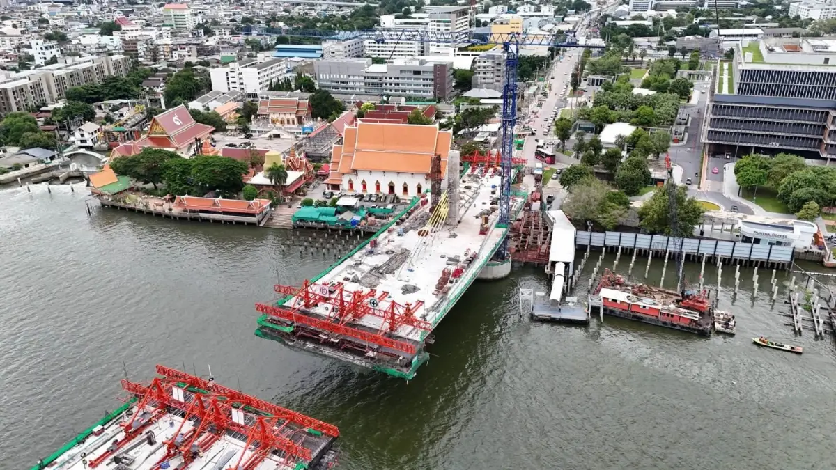 คืบหน้า 73.46% สะพานข้ามแม่น้ำเจ้าพระยา แยกเกียกกาย เชื่อมฝั่งธนฯ-สภาใหม่