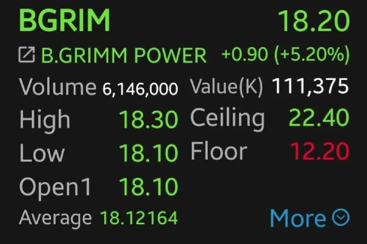 8 หุ้นโรงไฟฟ้าวิ่ง 3 วันรวด BGRIM พุ่งนำ 5% รับแรงหนุน PDP ใหม่-Data Center