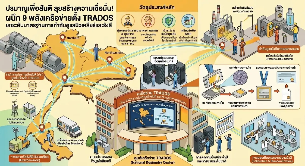 ปรมาณูเพื่อสันติ ผนึก 9 พลังเครือข่ายตั้ง ทีราดอส TRADOS ดูแลความปลอดภัยนิวเคลียร์และรังสี