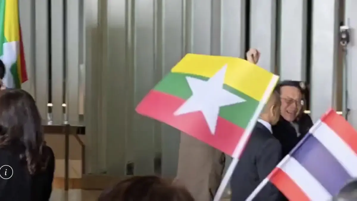'สส.ปชน.' ตะโกน ถาม 'มิน อ่อง ไลง์' ปมสันติภาพ  ระหว่างเยือนรัฐสภา