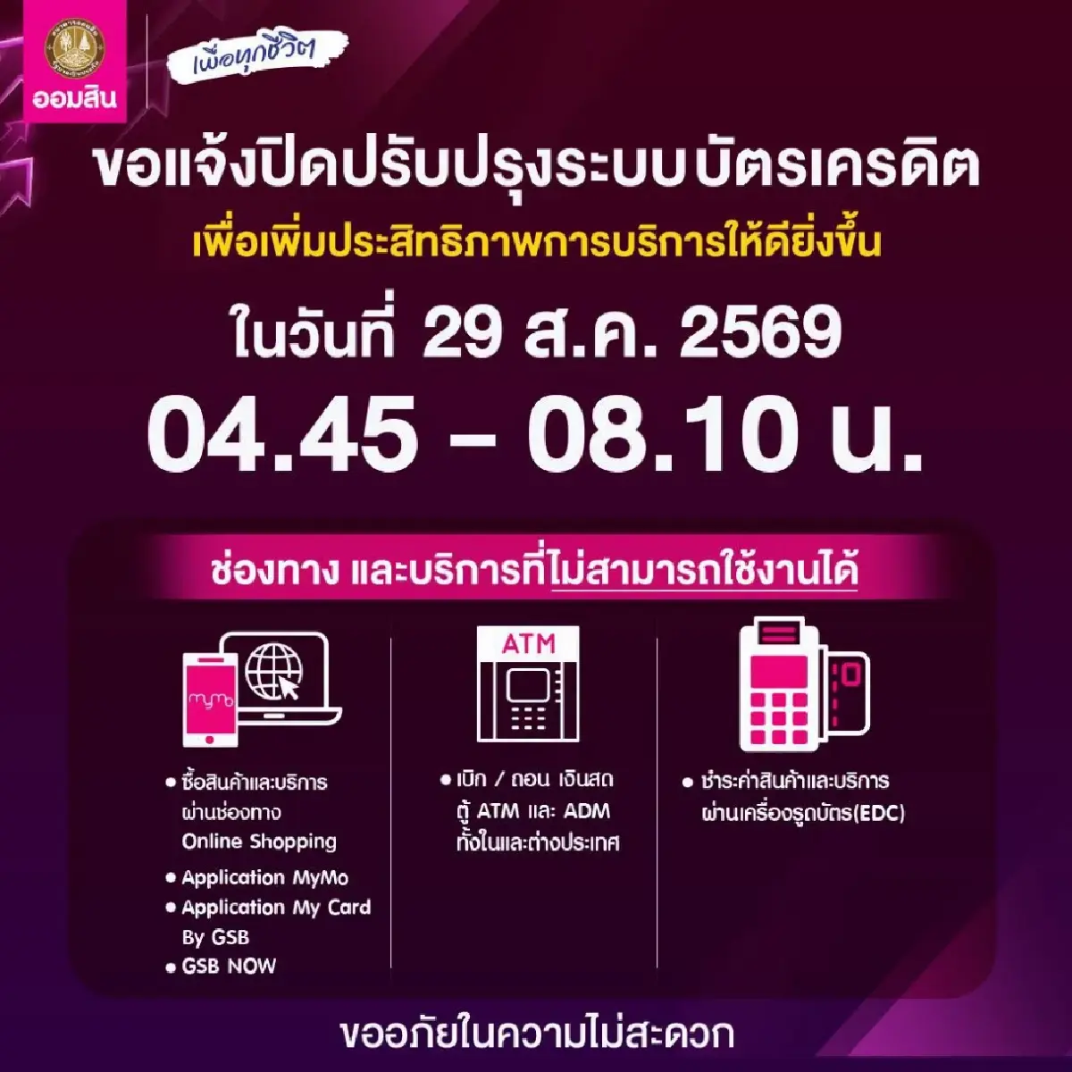 4 ธนาคารใหญ่ ประกาศ ปิดระบบแอปธนาคาร ATM เป๋าตัง เข้าไม่ได้ 10 ชั่วโมง