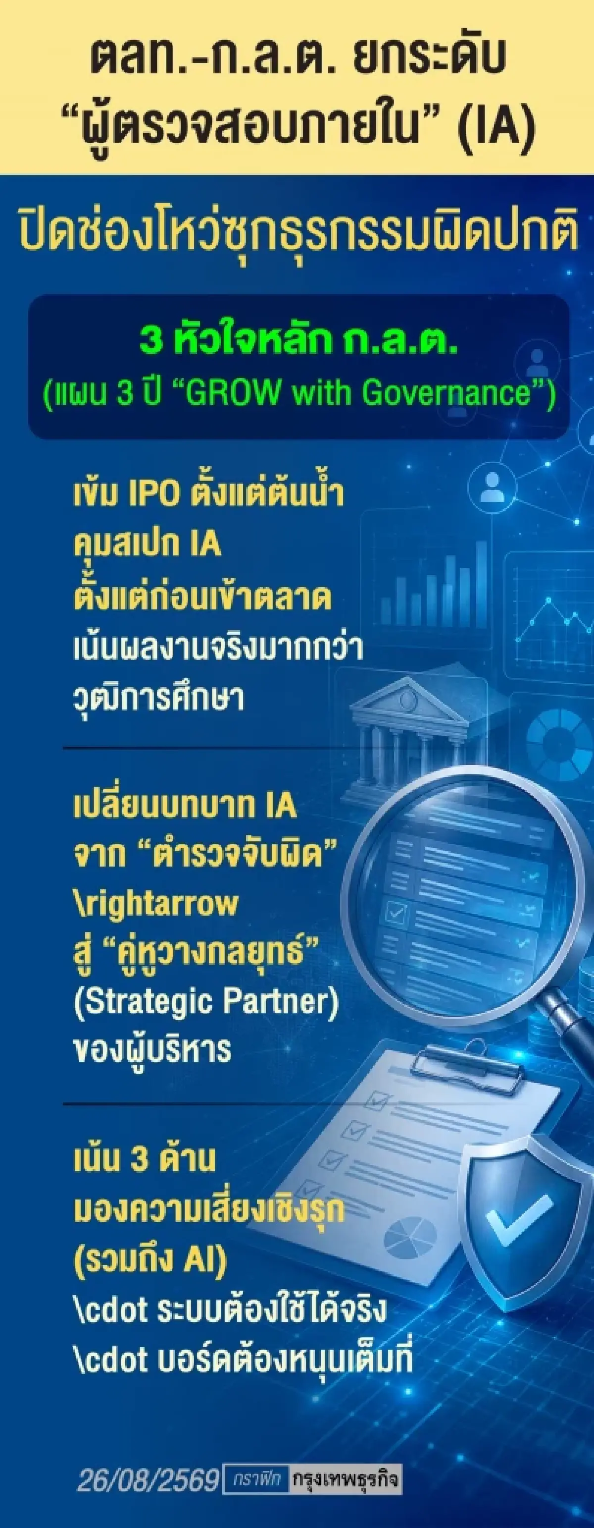 ตลท.ผนึก ก.ล.ต. ยกระดับ ‘ไอเอ’ ปิดช่องโหว่ป้องวิกฤติซ้ำรอย บจ. 