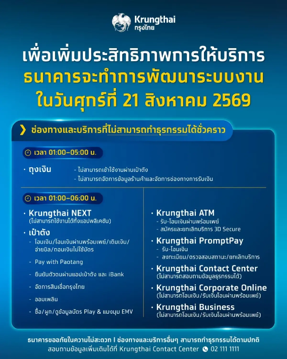 4 ธนาคารใหญ่ ประกาศ ปิดระบบแอปธนาคาร ATM เป๋าตัง เข้าไม่ได้ 10 ชั่วโมง