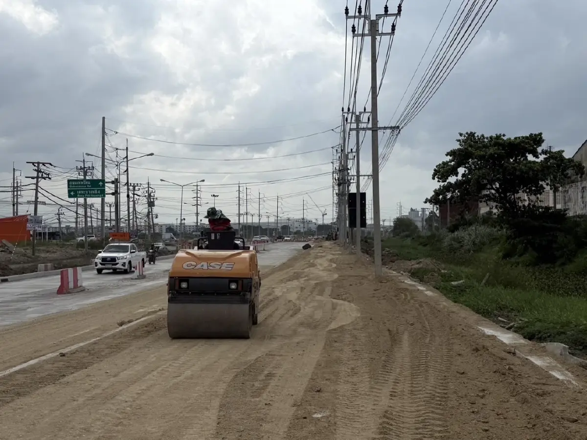 ทช. เร่งขยายถนนบางบ่อ–บางเสาธง เพิ่ม 6 ช่องจราจร คาดเสร็จปี 2570