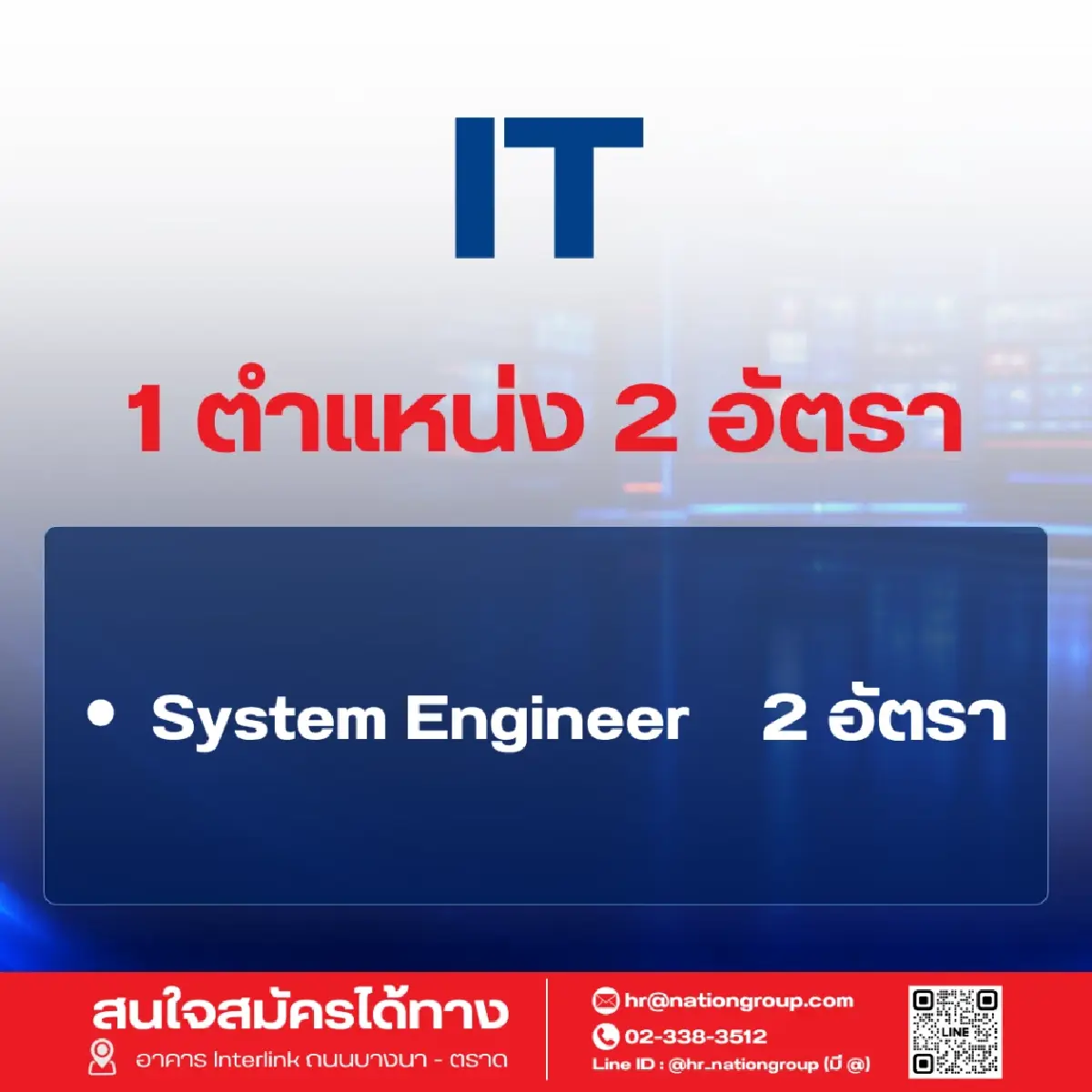 'เนชั่น' เปิดรับ 60 อัตรา ขยายธุรกิจตามยุทธศาสตร์