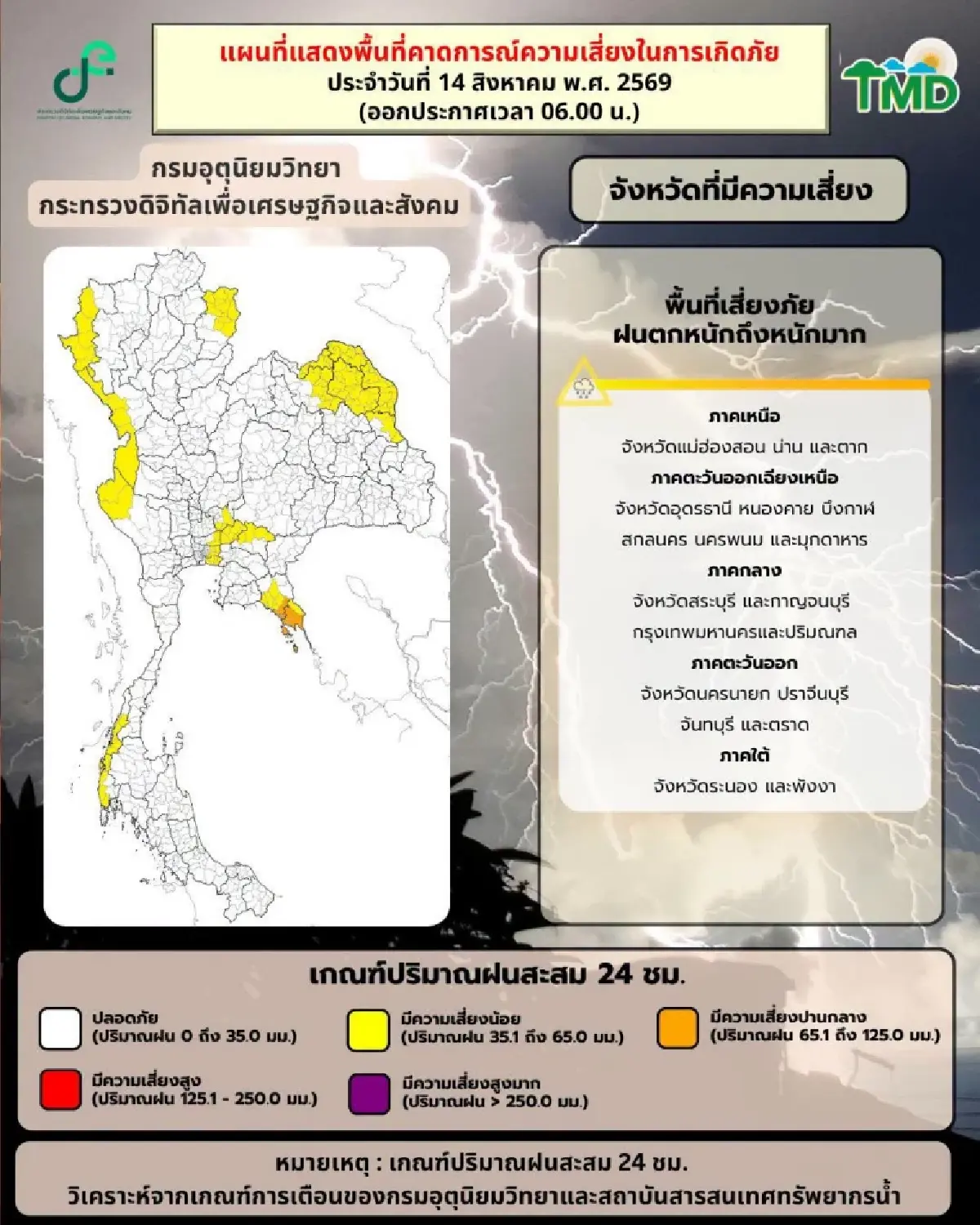 อากาศวันนี้ ร่องมรสุมพาดผ่าน ฝนตกไม่พัก กรุงเทพหนักสุด ร้อยละ 60