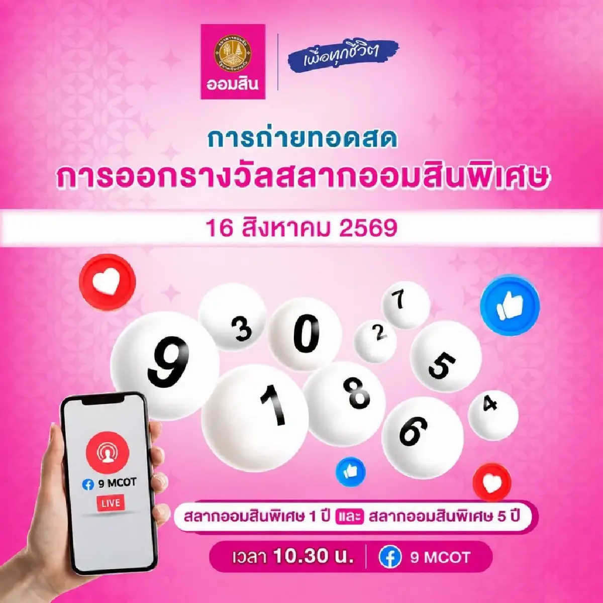 หวยออก 3 ตัวตรงเลขไหน ตรวจหวยออมสิน 16 ส.ค.69 ผลสลากออมสินพิเศษ 1 ปี