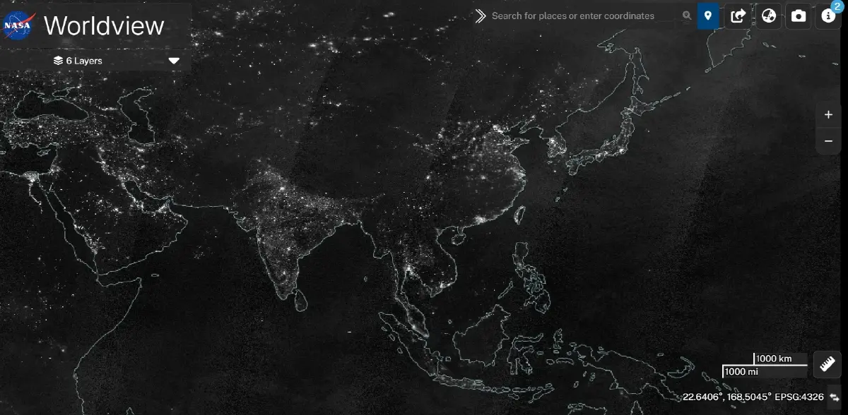 NASA เห็นเอเชีย ‘มืดลง’ สัญญาณวิกฤติพลังงานลาม