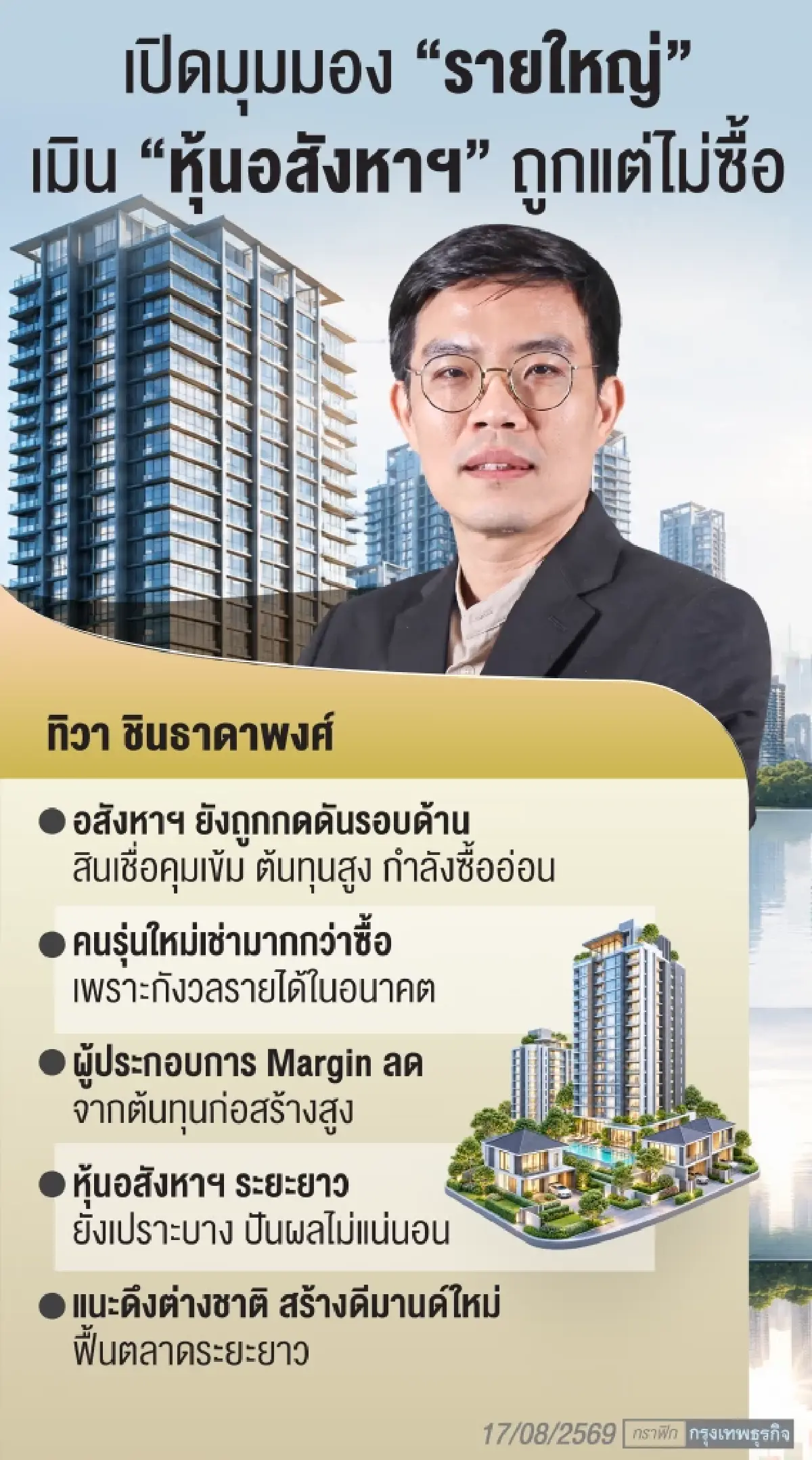 ‘รายใหญ่’ เมินหุ้นกลุ่มอสังหาฯ ราคาถูกแต่ไม่ซื้อ ‘ดร.นิเวศน์’ เตือนเข้าสู่ ‘ธุรกิจขาลงยาว’