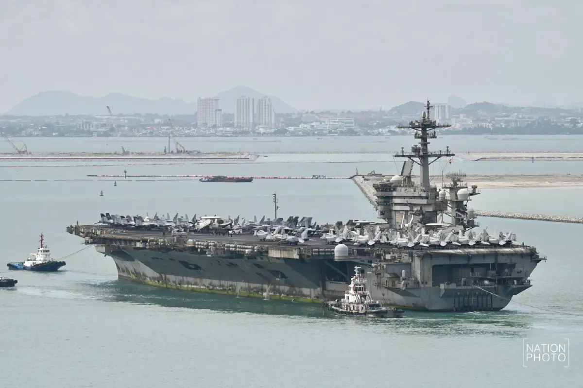 เรือบรรทุกเครื่องบินสหรัฐ USS Abraham Lincoln ถึงไทย ปักหมุดพัทยาพักผ่อน