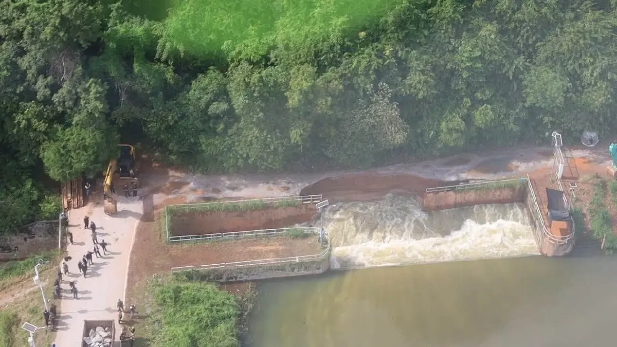 สันเขื่อนเขาจุกอ่างเก็บน้ำคลองระโอก กรมชลฯยันยังมั่นคง เร่งแก้น้ำกัดเซาะ