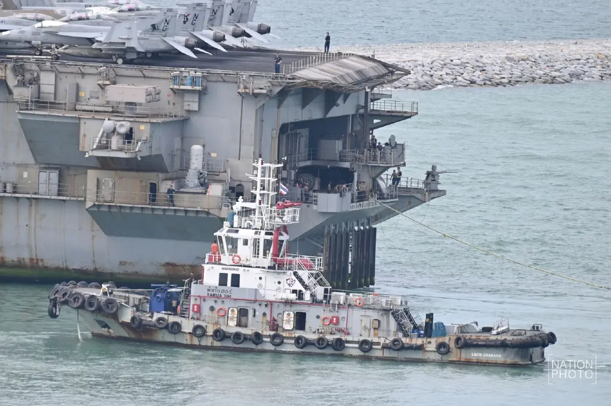 เรือบรรทุกเครื่องบินสหรัฐ USS Abraham Lincoln ถึงไทย ปักหมุดพัทยาพักผ่อน