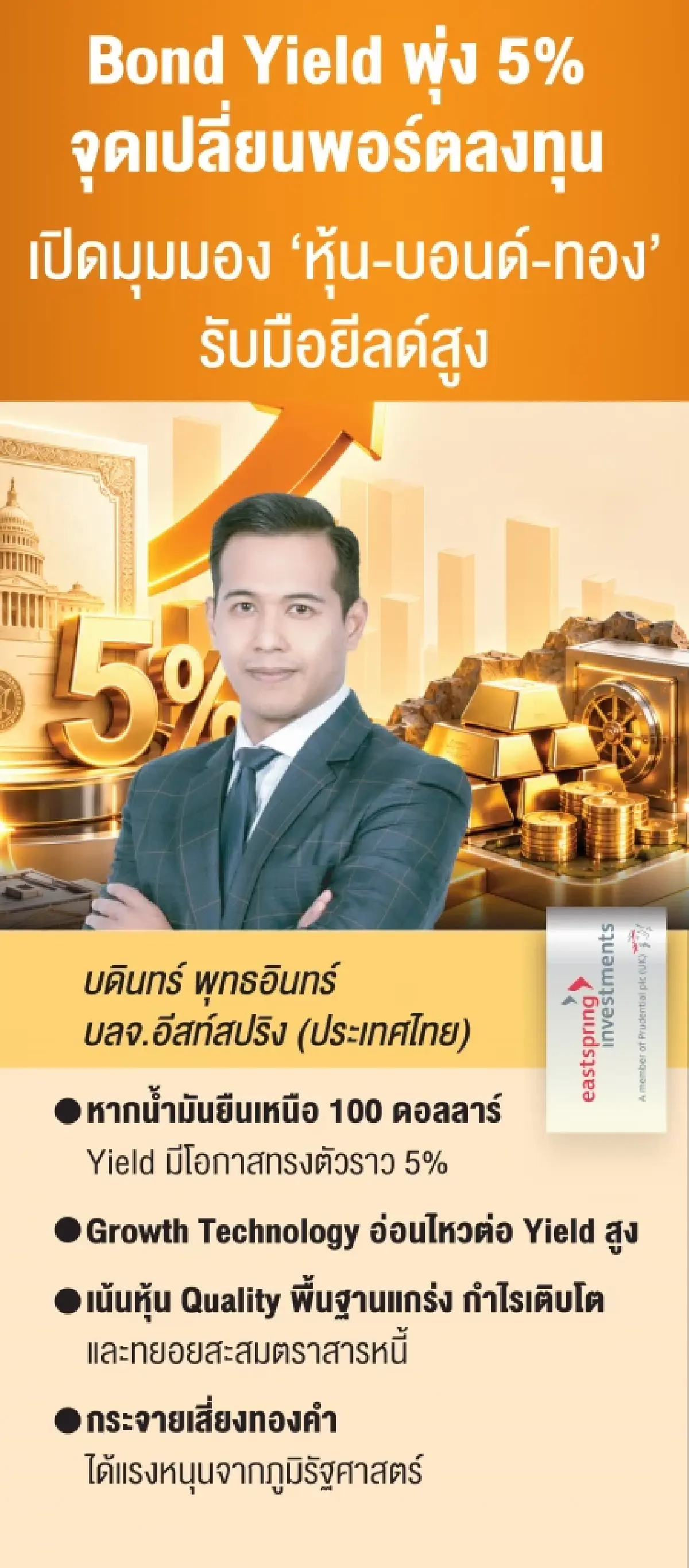 ‘บอนด์ยีลด์’ 10 ปี สหรัฐทะลุ 5% สะเทือน ‘สินทรัพย์เสี่ยง’ ท่ามกลางน้ำมันพุ่ง 