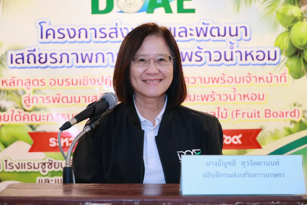 ดันมะพร้าวน้ำหอมเข้า Fruit Board กรมส่งเสริมฯ ติวเข้มทีมแก้ราคาผันผวน