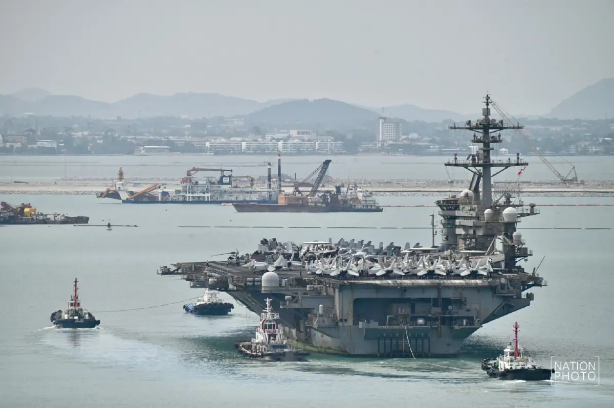 เรือบรรทุกเครื่องบินสหรัฐ USS Abraham Lincoln ถึงไทย ปักหมุดพัทยาพักผ่อน