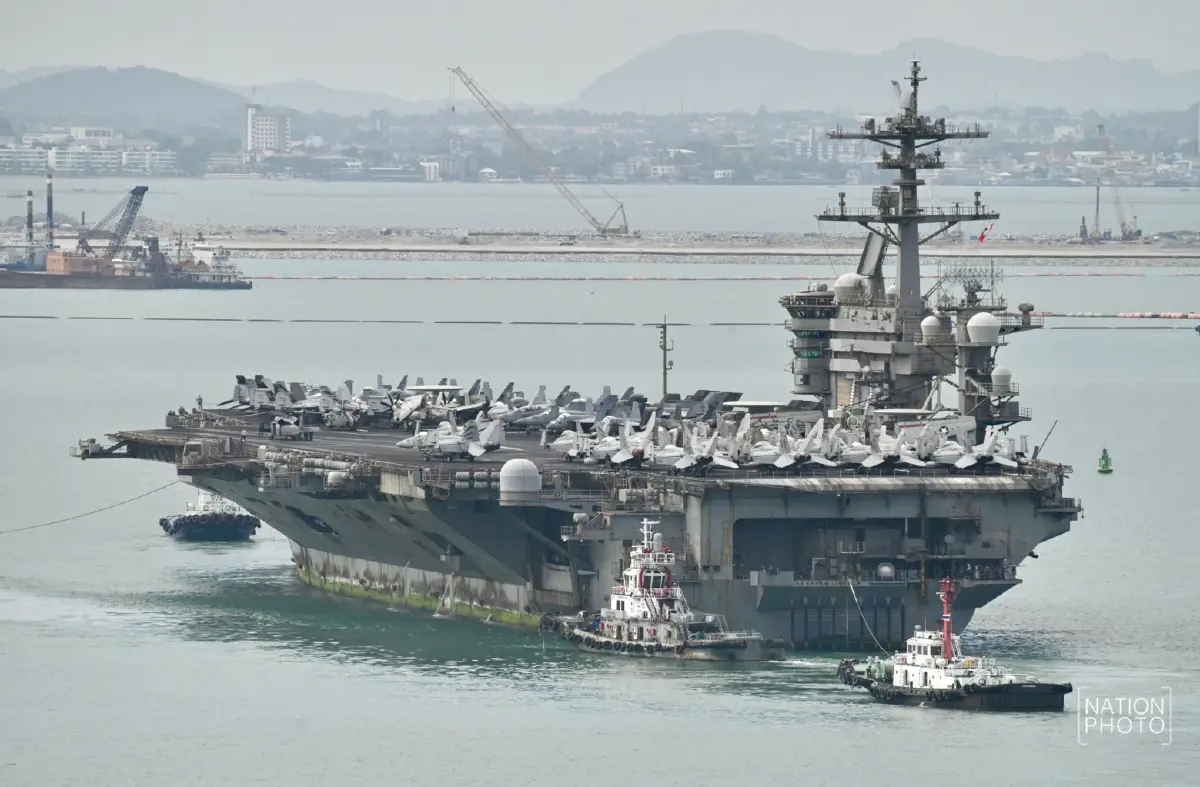 เรือบรรทุกเครื่องบินสหรัฐ USS Abraham Lincoln ถึงไทย ปักหมุดพัทยาพักผ่อน