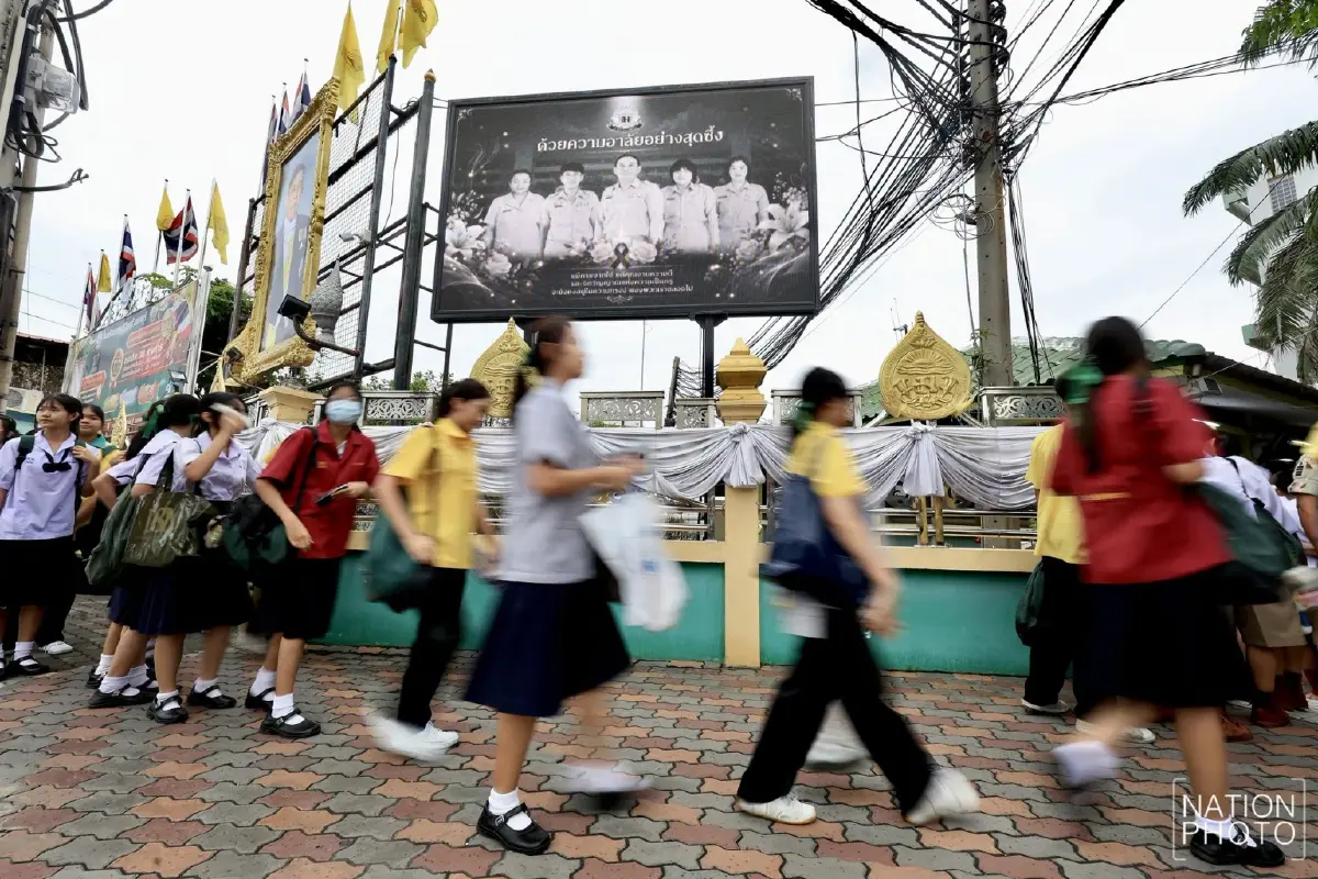 โรงเรียนเทพศิรินทร์ นนทบุรี เปิดเรียนวันแรก หลังเหตุกราดยิงสะเทือนขวัญ