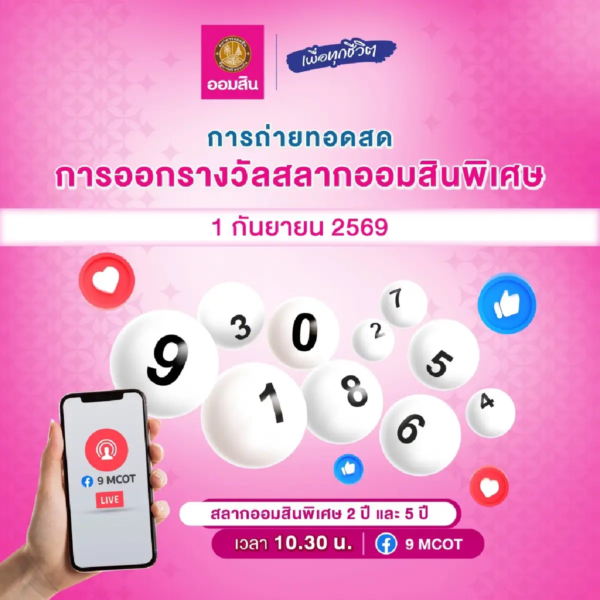 ออกแล้ว 'หวยออมสิน' ตรวจหวยงวดนี้ 1 ก.ย.69 สลากออมสิน 2 ปี หวยอังคารออกอะไร