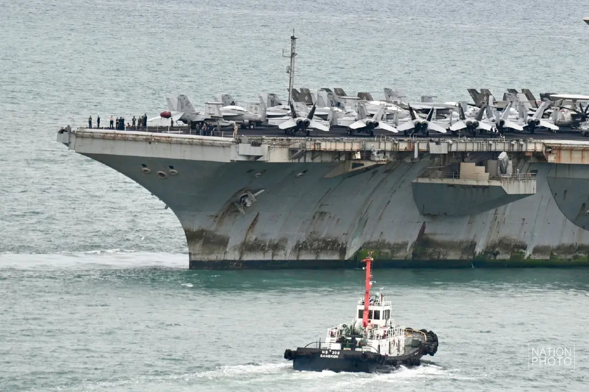 เรือบรรทุกเครื่องบินสหรัฐ USS Abraham Lincoln ถึงไทย ปักหมุดพัทยาพักผ่อน